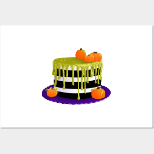 Striped Halloween Cake Posters and Art